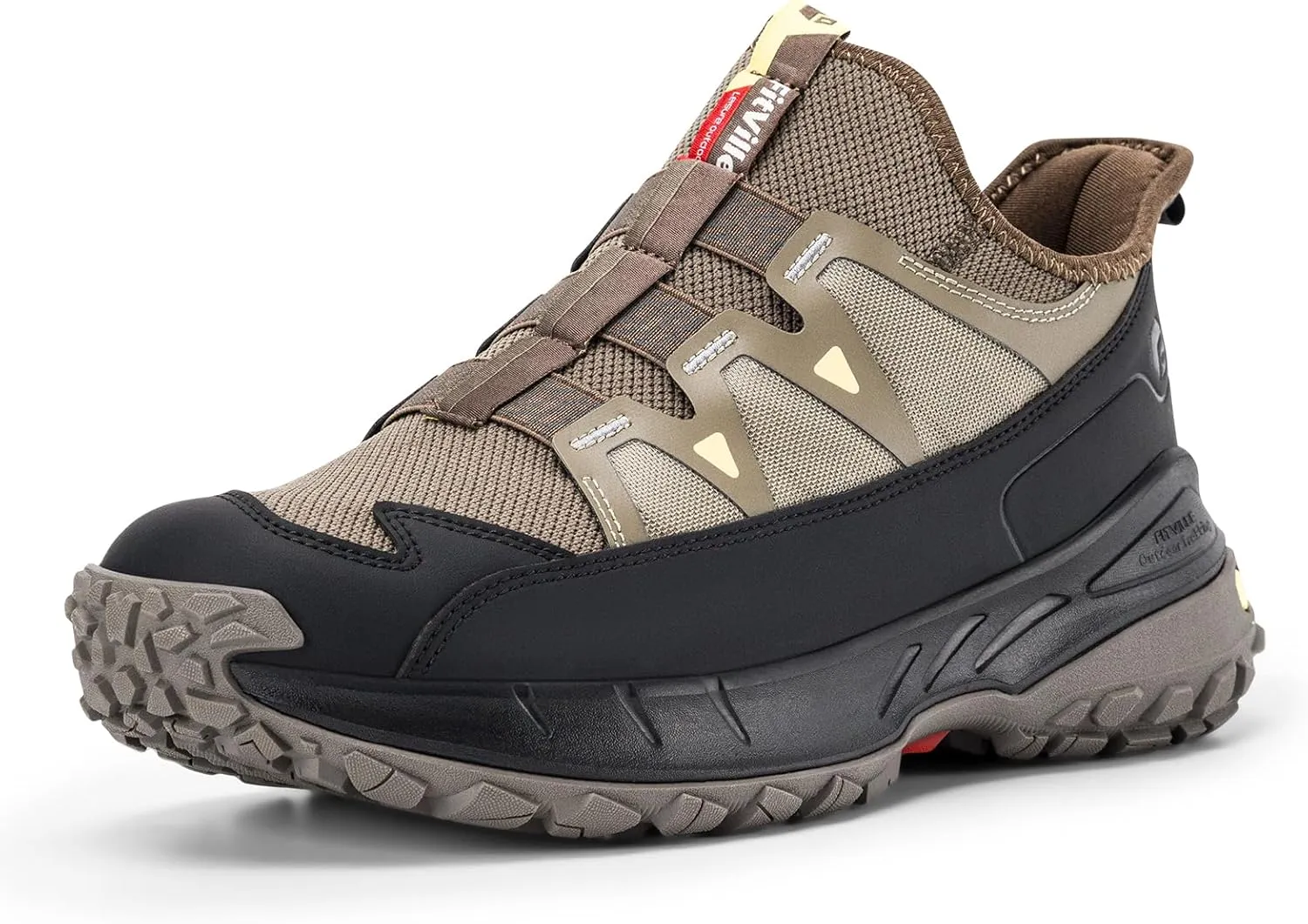 FitVille Men's Extra Wide Sneakers, Grey, Slip-On, Soft Comfortable, Arch Support, Wide Toe Box, Slip Resistant, Hiking, Walking, Running Shoes