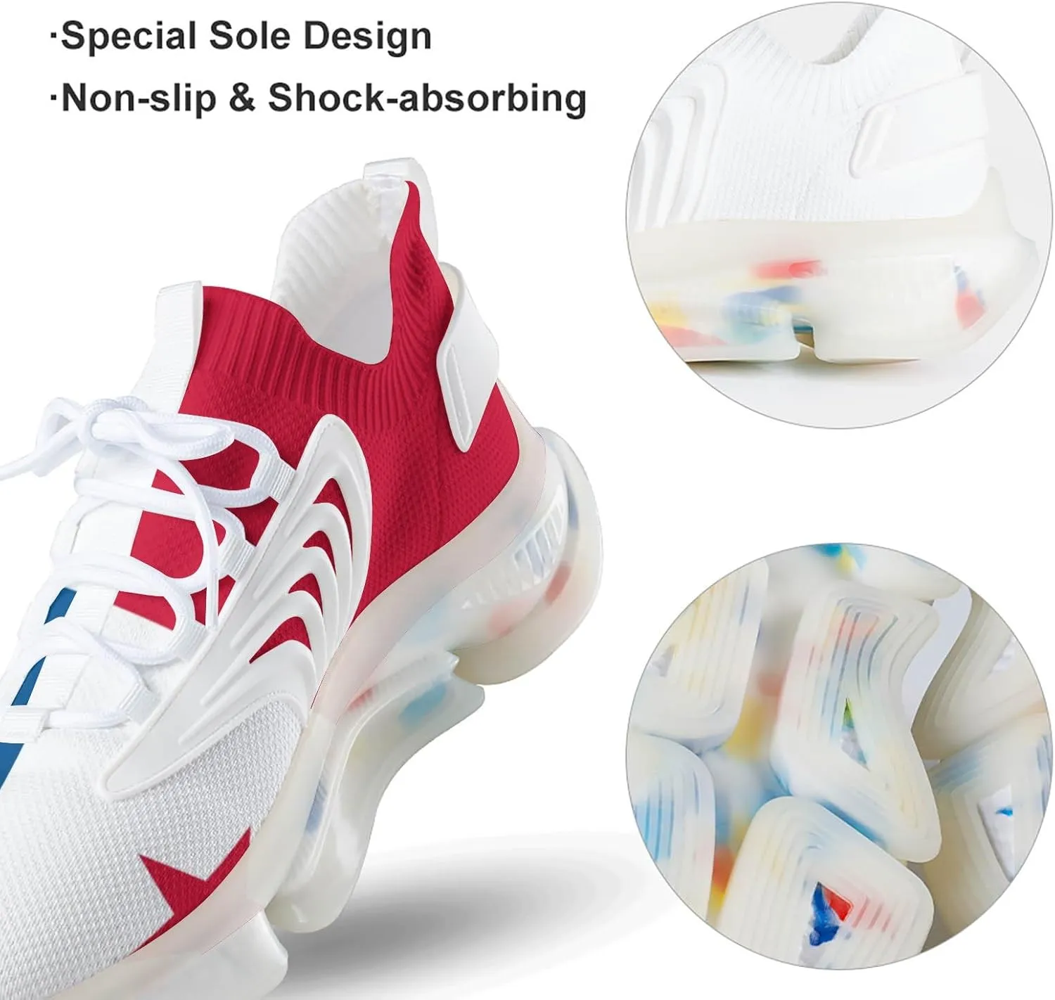 Flag of Panama Comfortable Running Shoes for Men Quick Dry Non-Slip Tennis Gym Sneakers