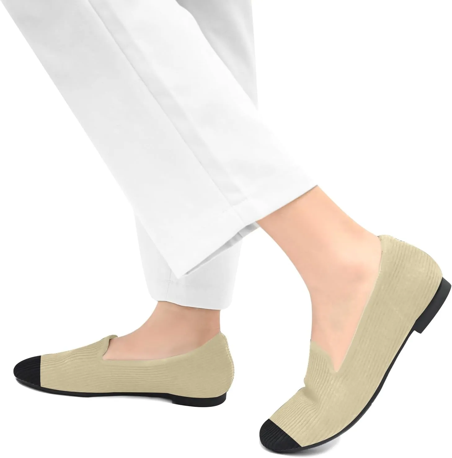 Flat Shoes for Women with Mesh Knitted Square Toe Ballet Flats Soft Slip On Walking Shoes Comfortable Office Shoes