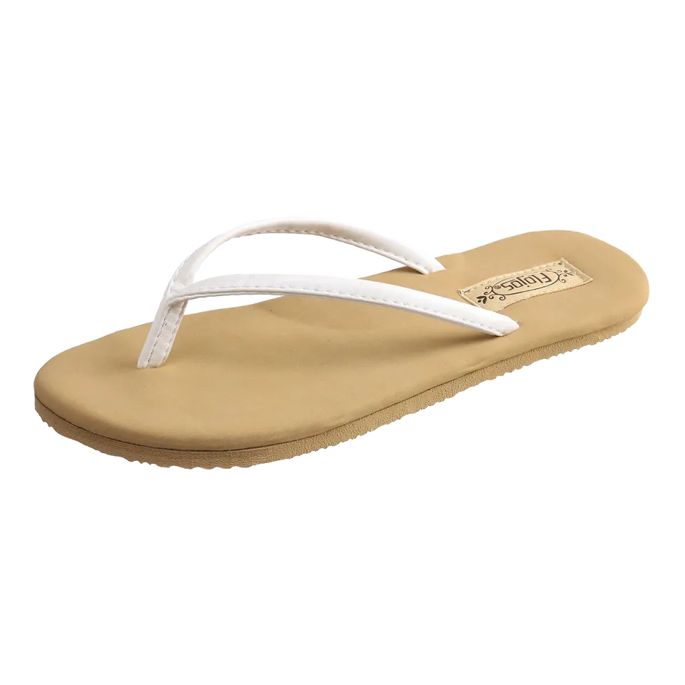 Flojos Flip Flat Sandals Thong Flops On Slide Slip White/Tan Fiesta New-year sale Fraud-proof