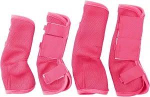 Fly Boots for Horses Set of 4, Non-Slip Horse Fly Boots, Comfy Airflow Mesh, No More Stomping & Horsefly Nuisance Pink Cob