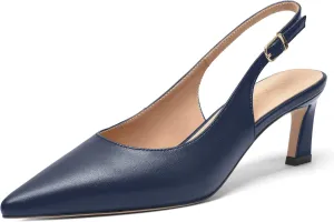 FOGEENA Womens Buckle Bridal Fashion Ankle Strap Solid Pointed Toe Matte Kitten Leather Low Heel Pumps Shoes 2 Inch