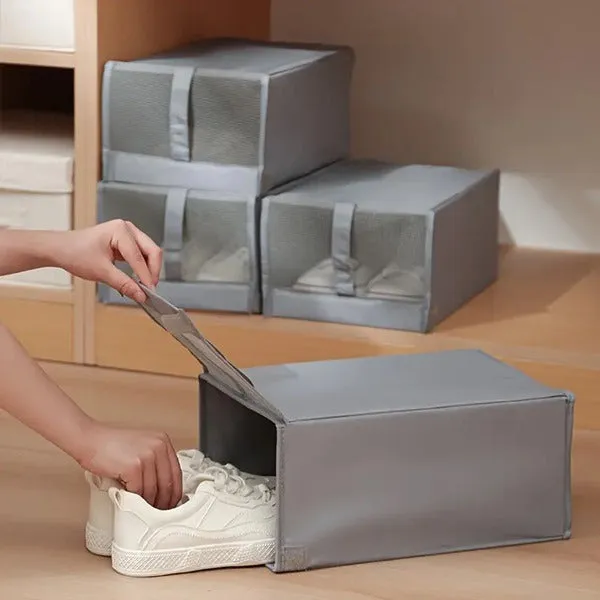 Foldable Shoe Box, Shoe Storage Boxes for Closet Small Space, Foldable Sneaker Storage Boxes
