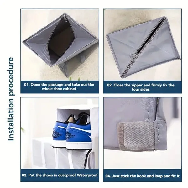 Foldable Shoe Box, Shoe Storage Boxes for Closet Small Space, Foldable Sneaker Storage Boxes