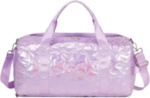 Forestfish Dance Bag For Girls, Small Gym Bag With Shoes Compartment Weekender Overnight Bag For Travel Lightweight Waterproof, Purple
