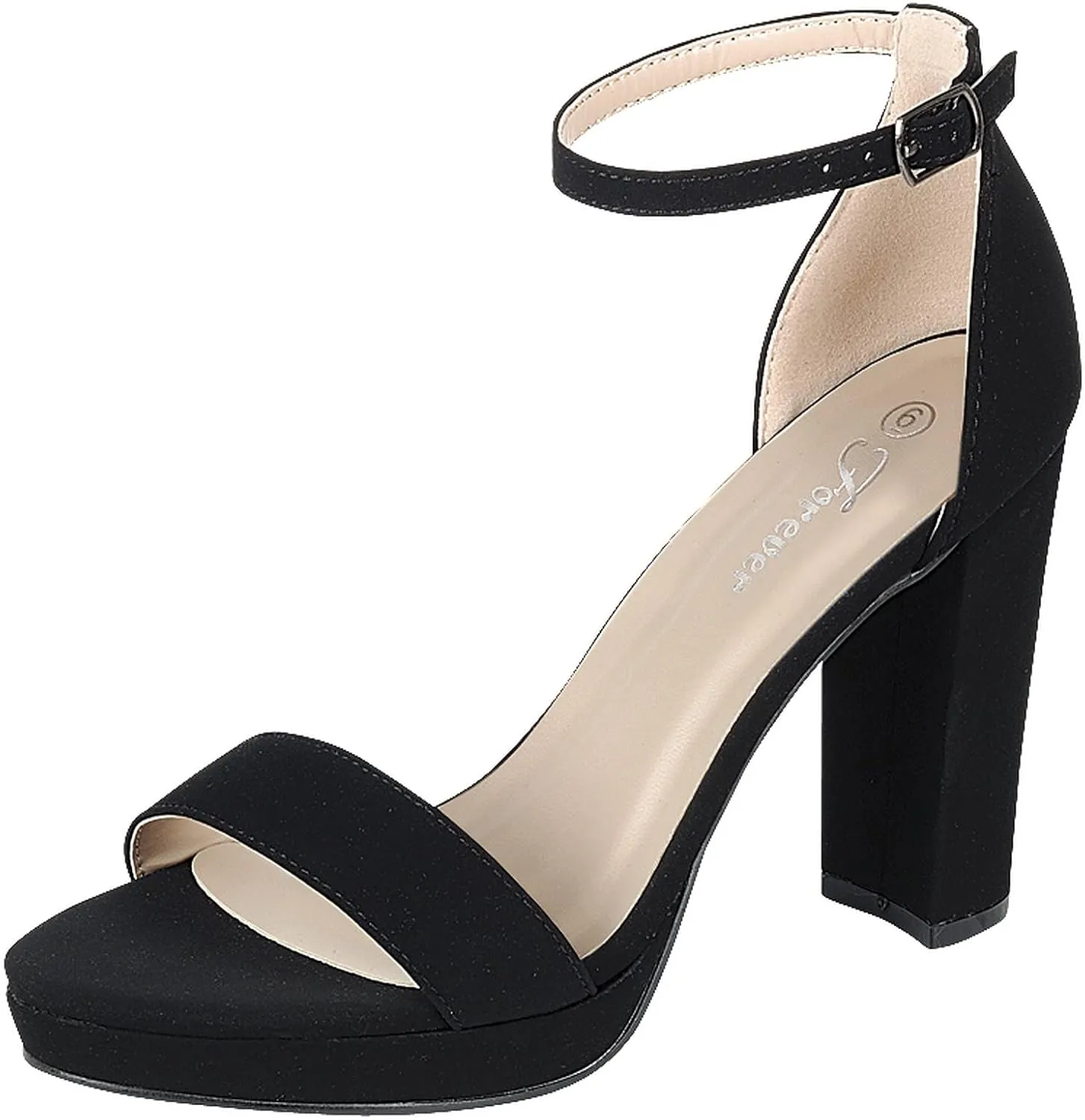 Forever Women Platform High Heel Open Toe Dress Sandal Over the Toe Strap