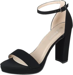 Forever Women Platform High Heel Open Toe Dress Sandal Over the Toe Strap