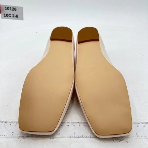 FOWT Women's Original Flower Pattern Soft Cream Leather Handmade Flats