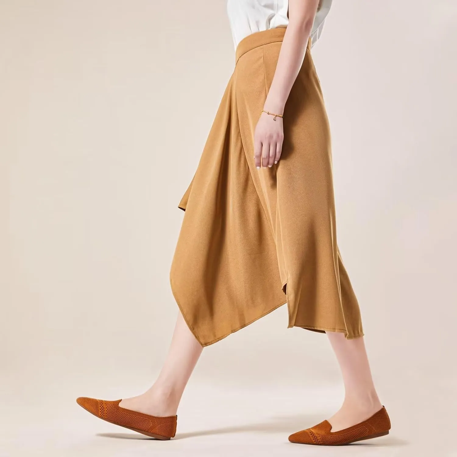 Frank Mully Women's Casual Loafer Flats Slip On Loafer Shoes Comfortable Knit Flat Shoes Classics Pointy Toe Loafer Flats,for Work,Travel