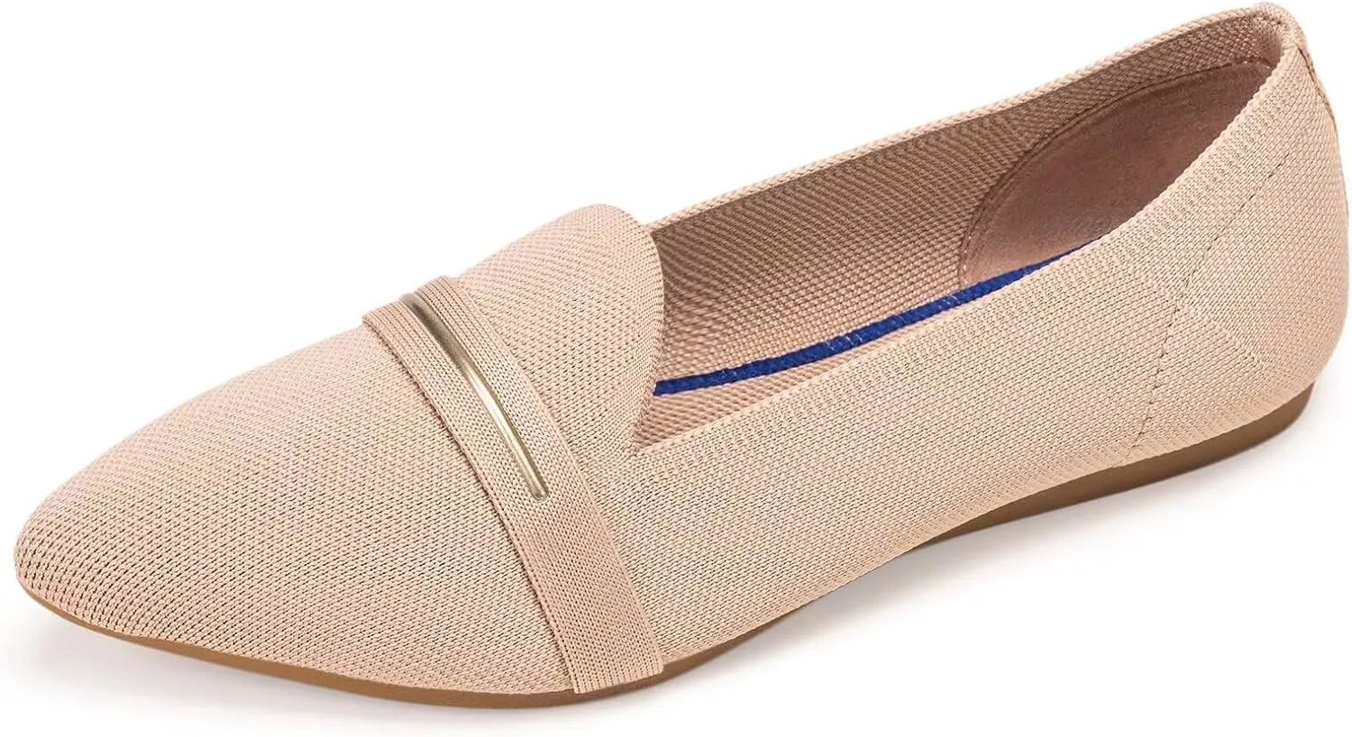 Frank Mully Women's Casual Loafer Flats Slip On Loafer Shoes Comfortable Knit Flat Shoes Classics Pointy Toe Loafer Flats,for Work,Travel