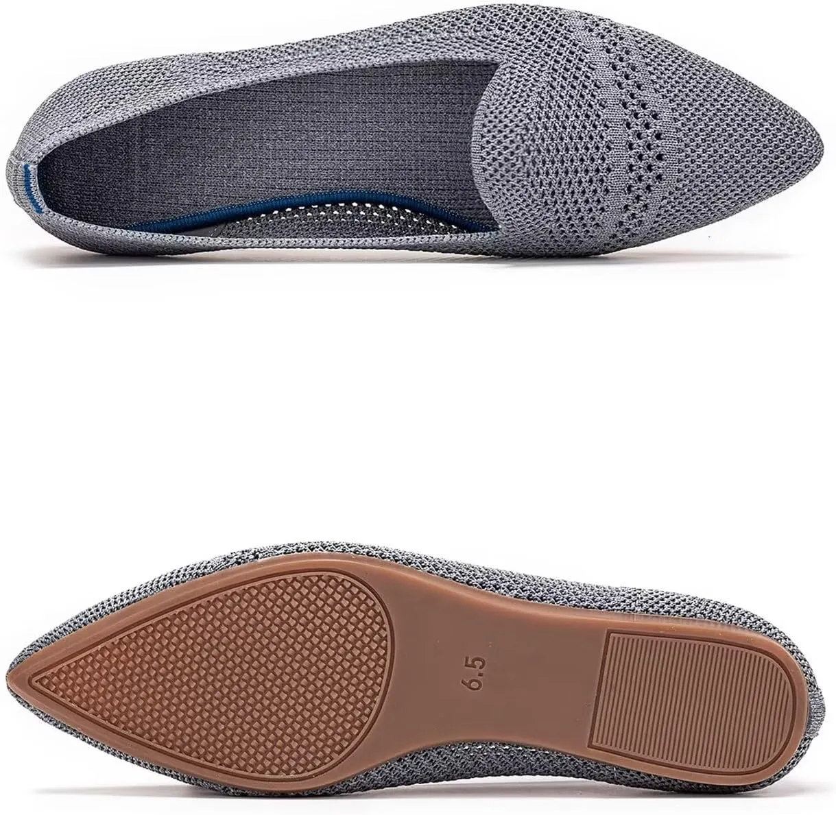 Frank Mully Women's Casual Loafer Flats Slip On Loafer Shoes Comfortable Knit Flat Shoes Classics Pointy Toe Loafer Flats,for Work,Travel