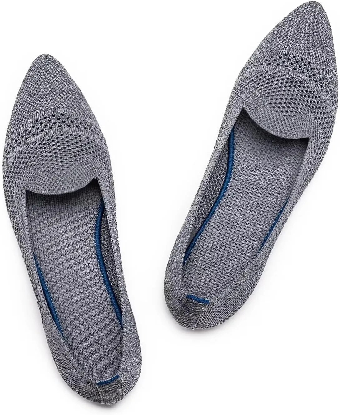 Frank Mully Women's Casual Loafer Flats Slip On Loafer Shoes Comfortable Knit Flat Shoes Classics Pointy Toe Loafer Flats,for Work,Travel
