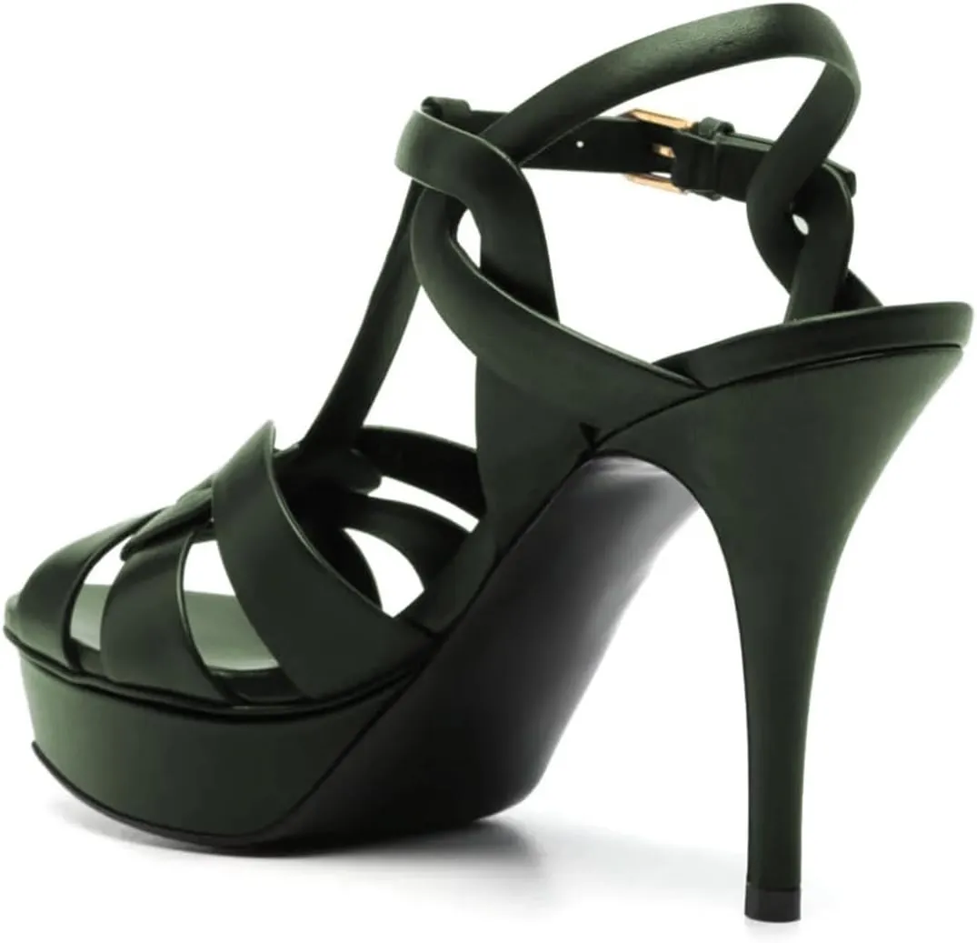 FSJ Women Comfort Platform Stiletto High Heel Ankle Strap Sandals Open Toe Sexy Strappy Slingback Wedding Party Shoes Size 4-16 US