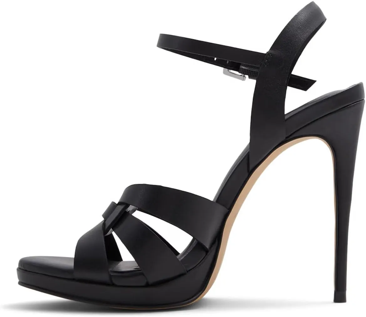 FSJ Women Stylish High Heel Strappy Sandals Open Toe Ankle Strap Platform Stilettos Formal Events Parties Night Out Shoes Size 4-16 US