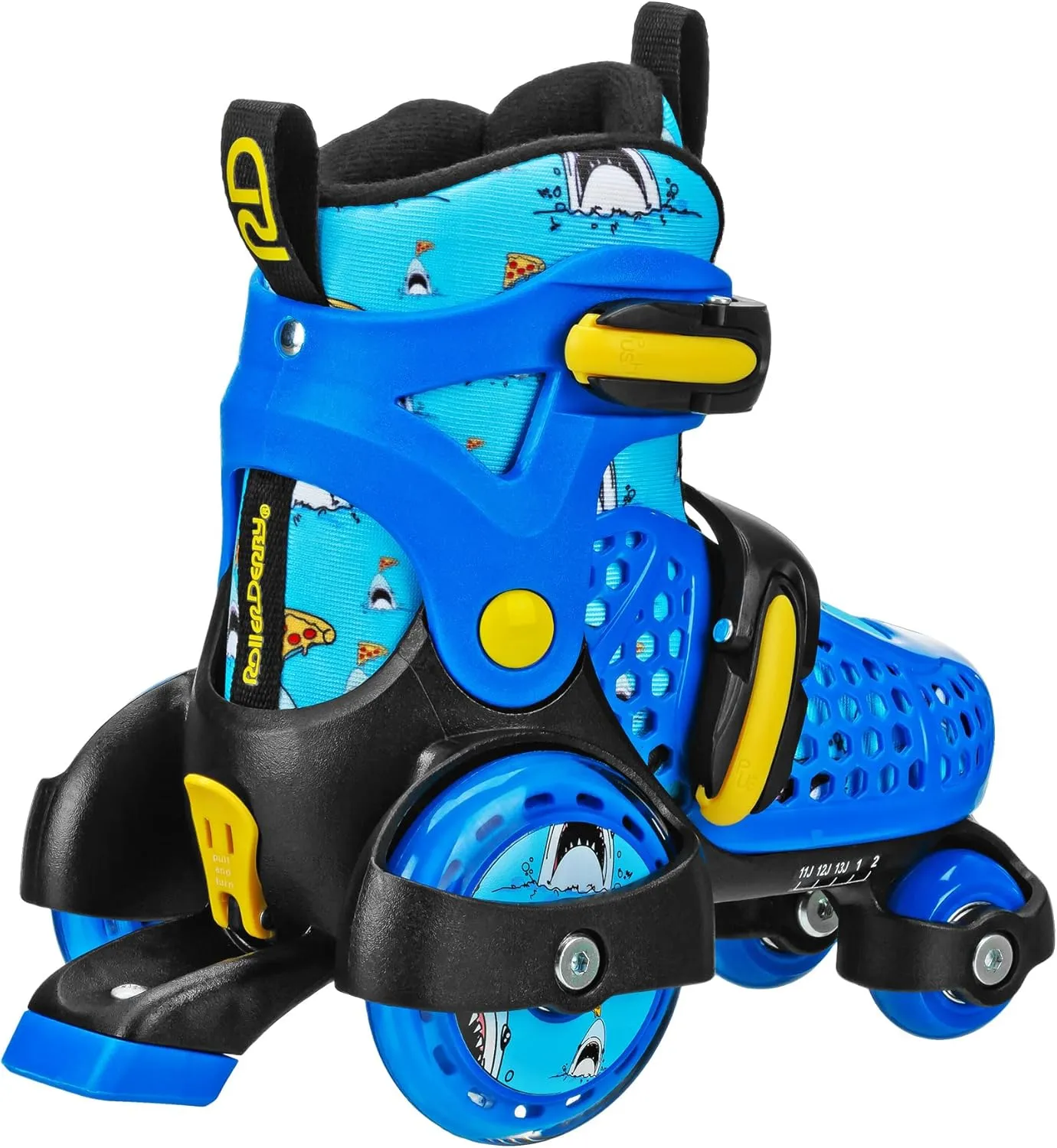 Fun Roll Beginner Roller Skates by Roller Derby, Adjustable Sizing, Skates for Kids, Toddlers, Boys, Girls