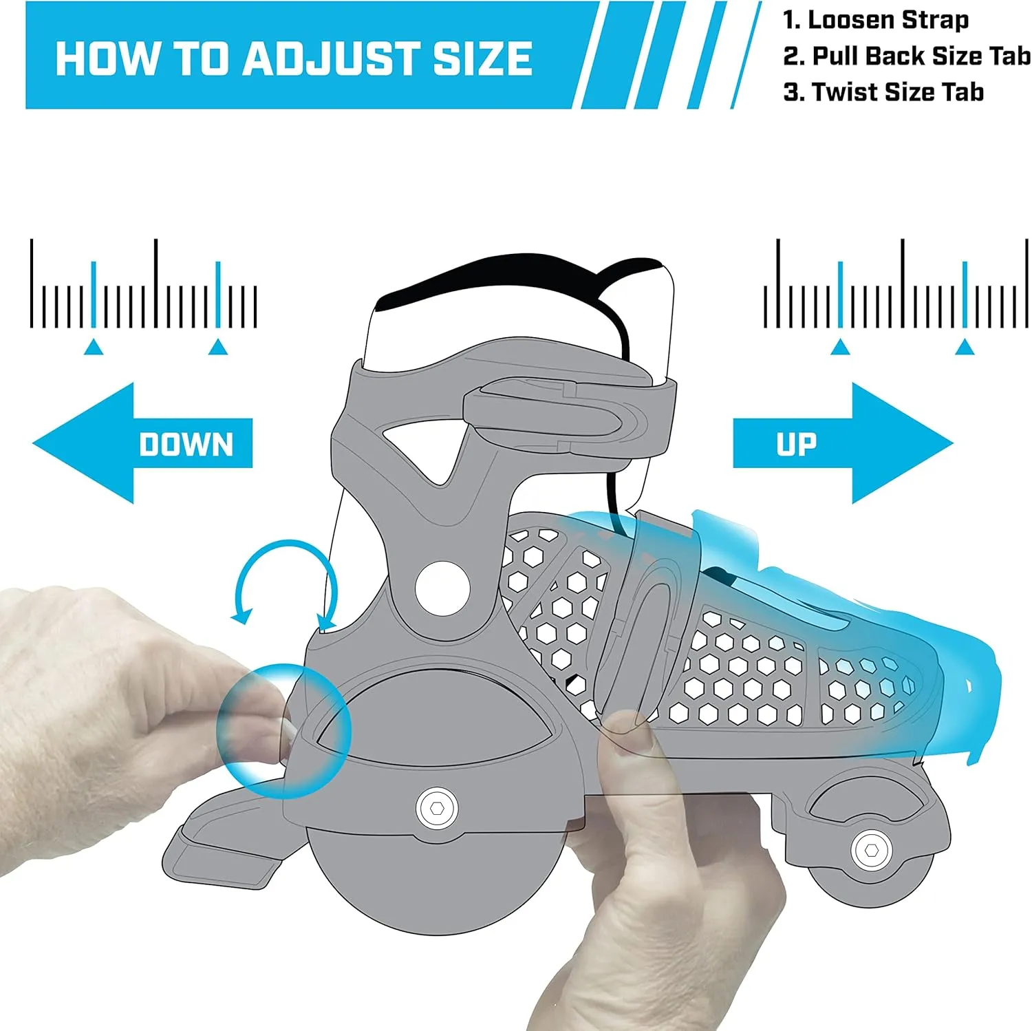 Fun Roll Beginner Roller Skates by Roller Derby, Adjustable Sizing, Skates for Kids, Toddlers, Boys, Girls