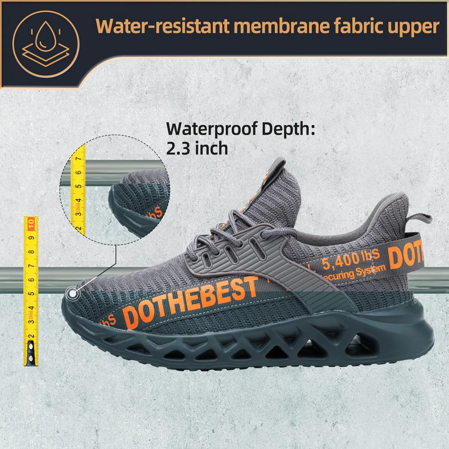 Furuian Steel Toe Sneakers for Men Women Lightweight Safety Shoes Comfortable Puncture Proof Slip On Indestructible Work Shoes
