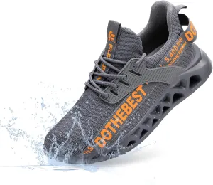 Furuian Steel Toe Sneakers for Men Women Lightweight Safety Shoes Comfortable Puncture Proof Slip On Indestructible Work Shoes