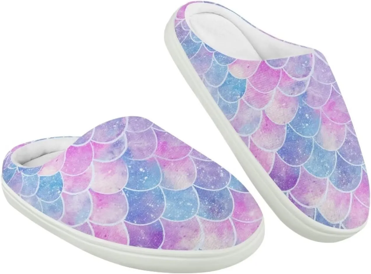 Fuzzy Toddler Slippers Girls Plush Slippers Soft Warm House Shoes Cozy Slip On Indoor Shoes Cute Print House Slippers Non Slip Washable for Bedroom Outdoor US 9-15