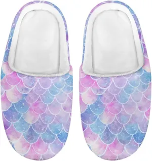 Fuzzy Toddler Slippers Girls Plush Slippers Soft Warm House Shoes Cozy Slip On Indoor Shoes Cute Print House Slippers Non Slip Washable for Bedroom Outdoor US 9-15