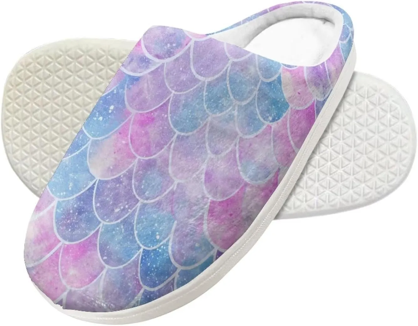 Fuzzy Toddler Slippers Girls Plush Slippers Soft Warm House Shoes Cozy Slip On Indoor Shoes Cute Print House Slippers Non Slip Washable for Bedroom Outdoor US 9-15