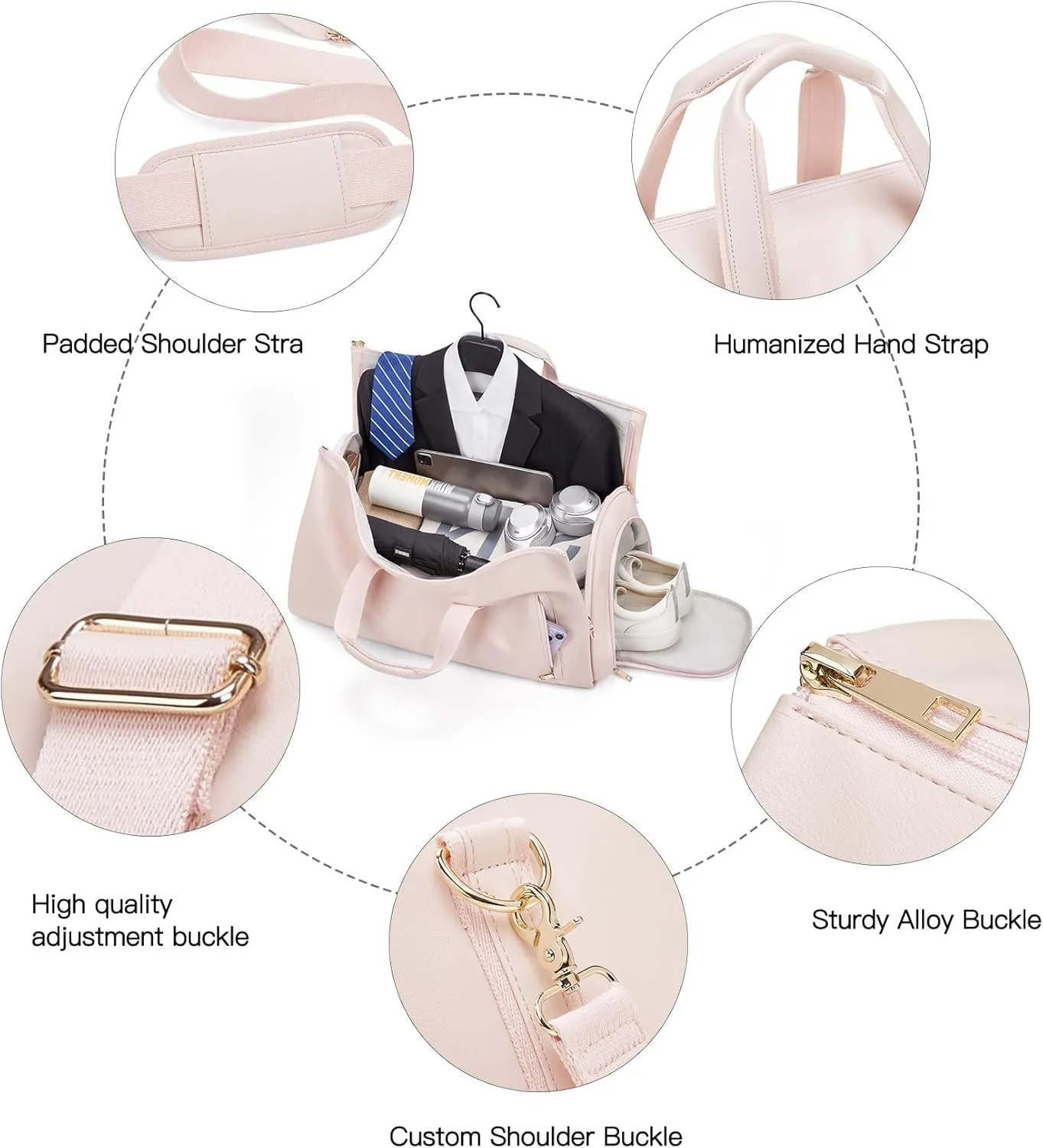 Garment Duffle Bags for Travel,Convertible Carry on Garment Bag with Shoe Compartment,2 in 1 Faux Leather Waterproof Travel Suit Bag with Shoulder Strap for Men Women