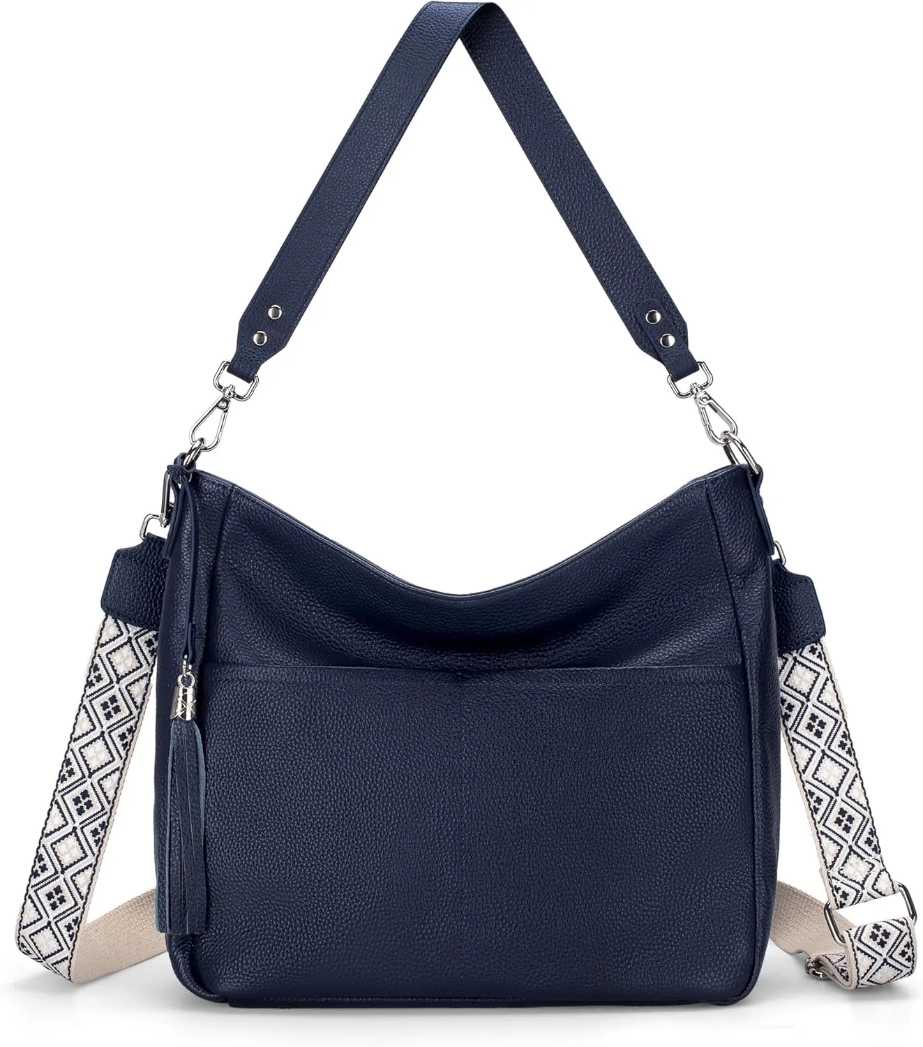 Genuine Leather Purse for Women, Soft Leather Crossbody Hobo Bag with 2 Removable Straps Womens Purses and Handbags