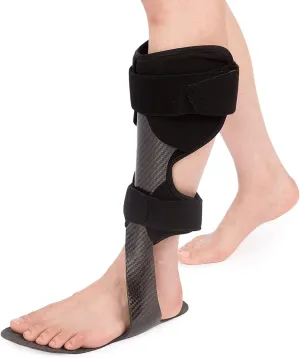 GHORTHOUD Carbon Fiber AFO Brace Lightweight Ankle Foot Orthosis AFO Rehabilitator Foot Drop Brace for Drop Foot, Ankle Instability or Limb Spasticity (Medium-Right)