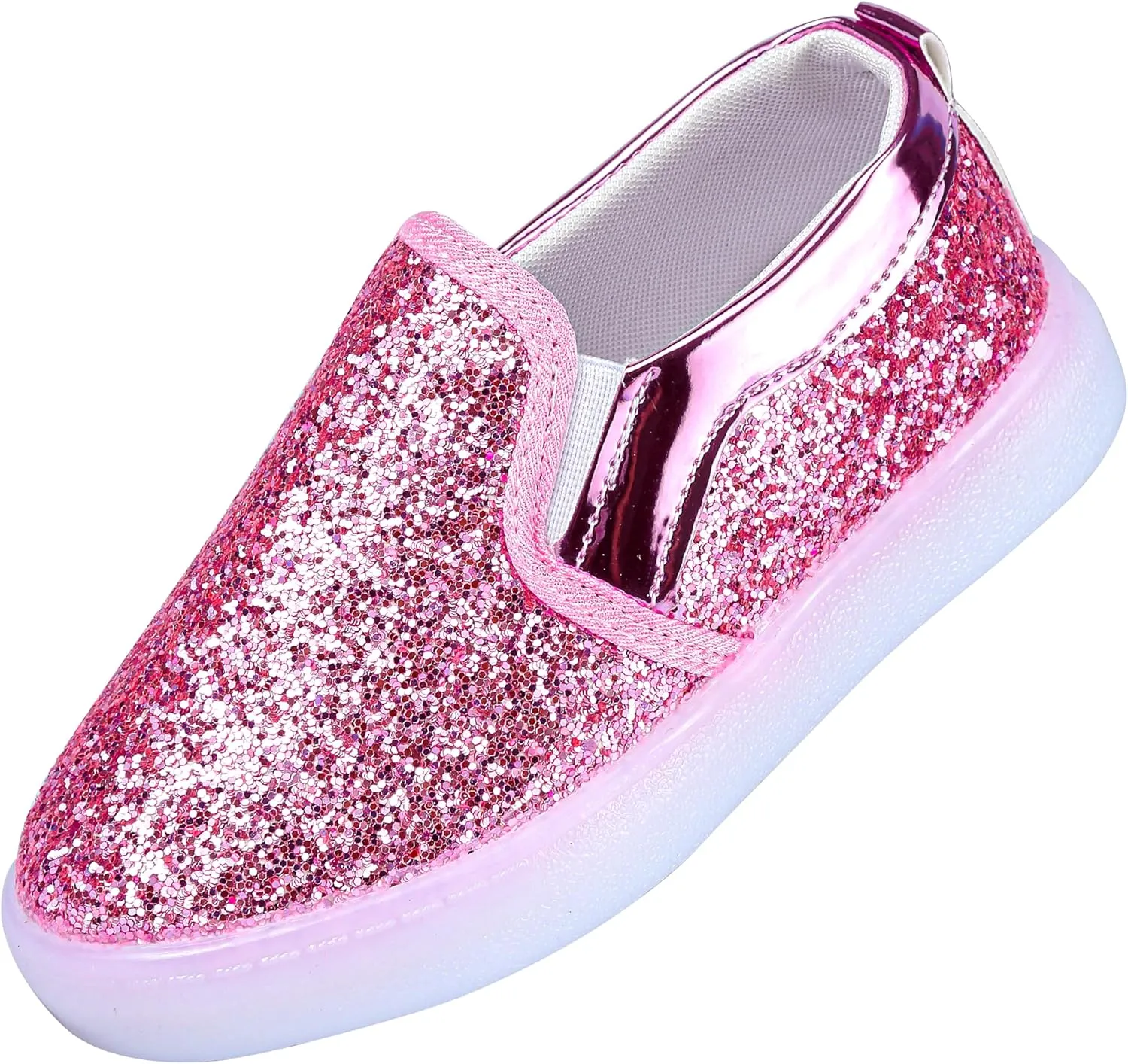 Girls Sparkle Slip-on Shoes Toddlers Canvas Sneakers Light Weight Comfortable Causal Running Shoes Skin-Friendly