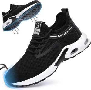 GLANOUDUN Steel Toe Shoes for Men Black Work Shoes Lightweight Safety Shoe for Men Indestructible Steel Toe Sneakers Industrial Construction Shoe Men's Work & Safety Footwear