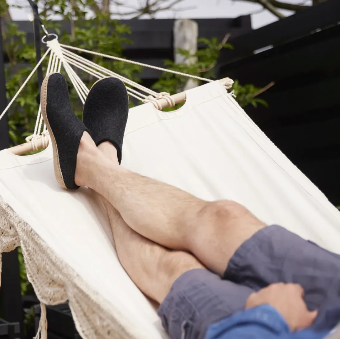 Glerups The Slip On Charcoal - Leather Sole