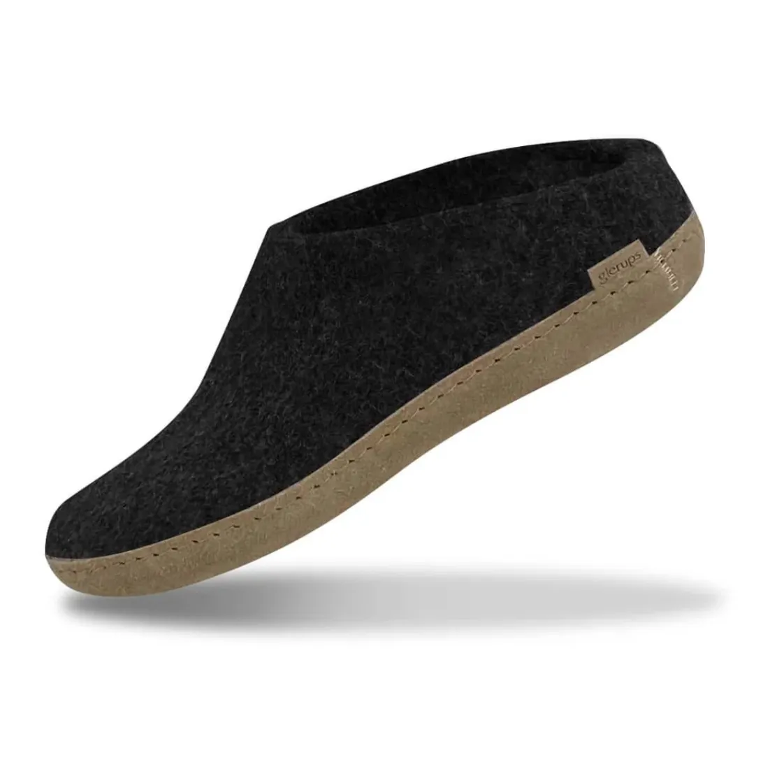 Glerups The Slip On Charcoal - Leather Sole