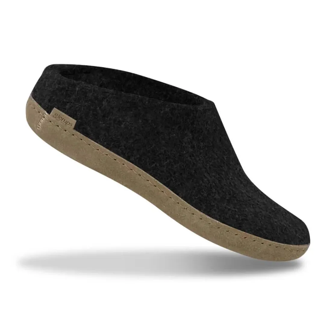 Glerups The Slip On Charcoal - Leather Sole