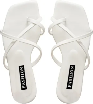 GORGLITTER Women's Cute Strappy Sandals Flat Sandals Toe Ring Summer Slide Sandal Slip on Flip Flops