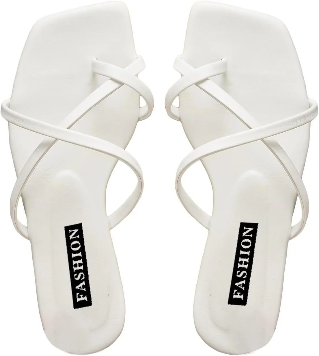 GORGLITTER Women's Cute Strappy Sandals Flat Sandals Toe Ring Summer Slide Sandal Slip on Flip Flops