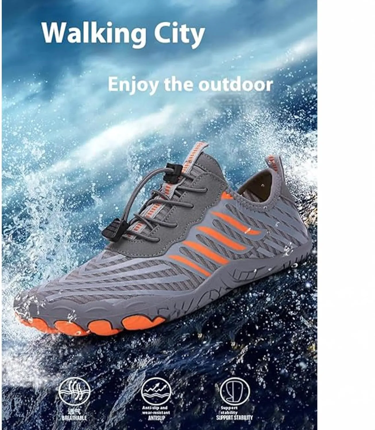 Grounded Footwear for Women Men Neuropathy, Lightweight Non-Slip Copper Barefoot Shoes for Hiking and Daily Wear
