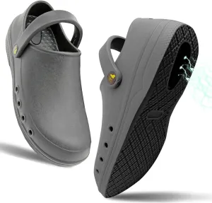 Grounding Clogs with Adjustable Strap Super Soft Graphene Enhanced Rubber Grounding Footwear for Men Women Black