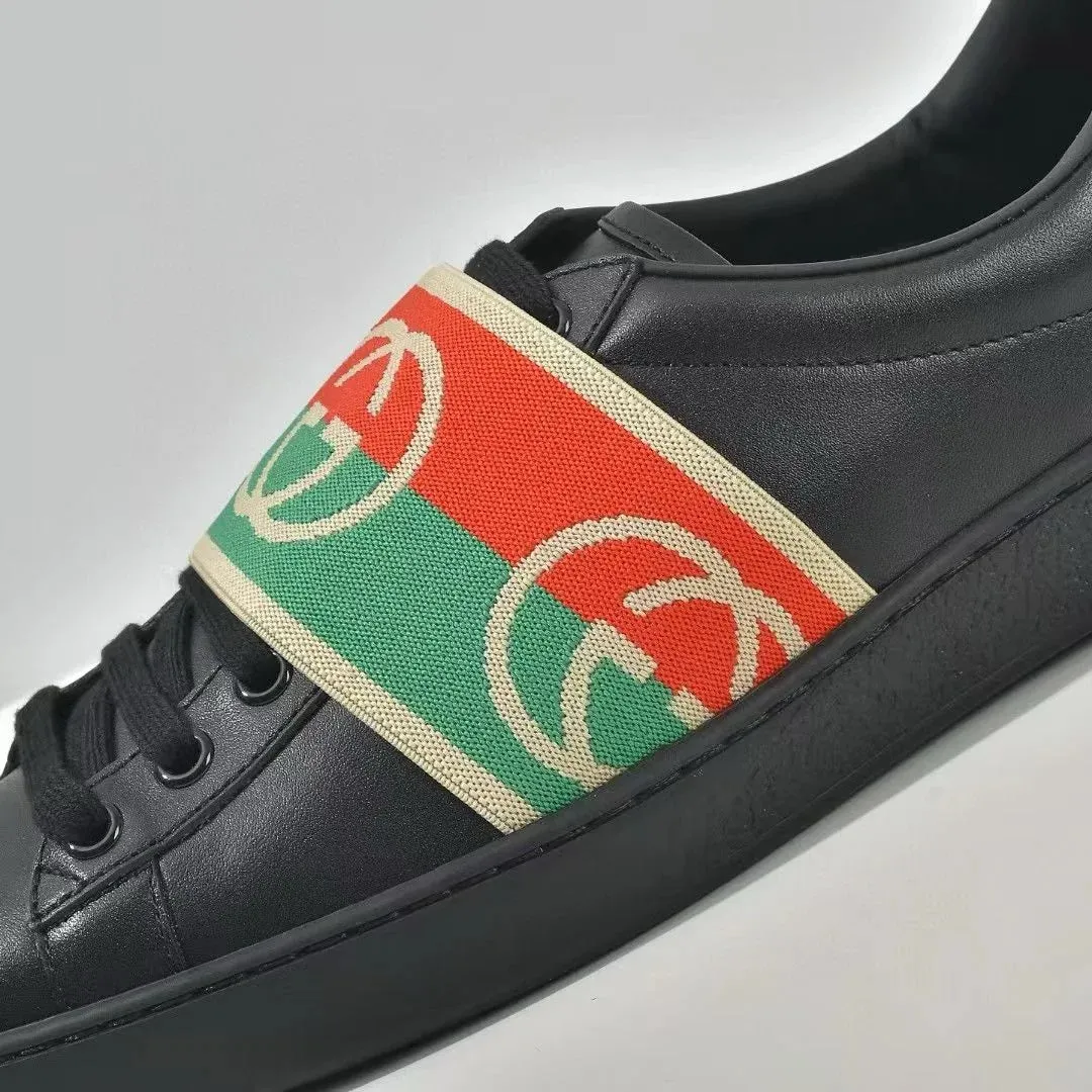 GUCCI ||  Ace Elastic Web Interlocking GG Black Sneaker