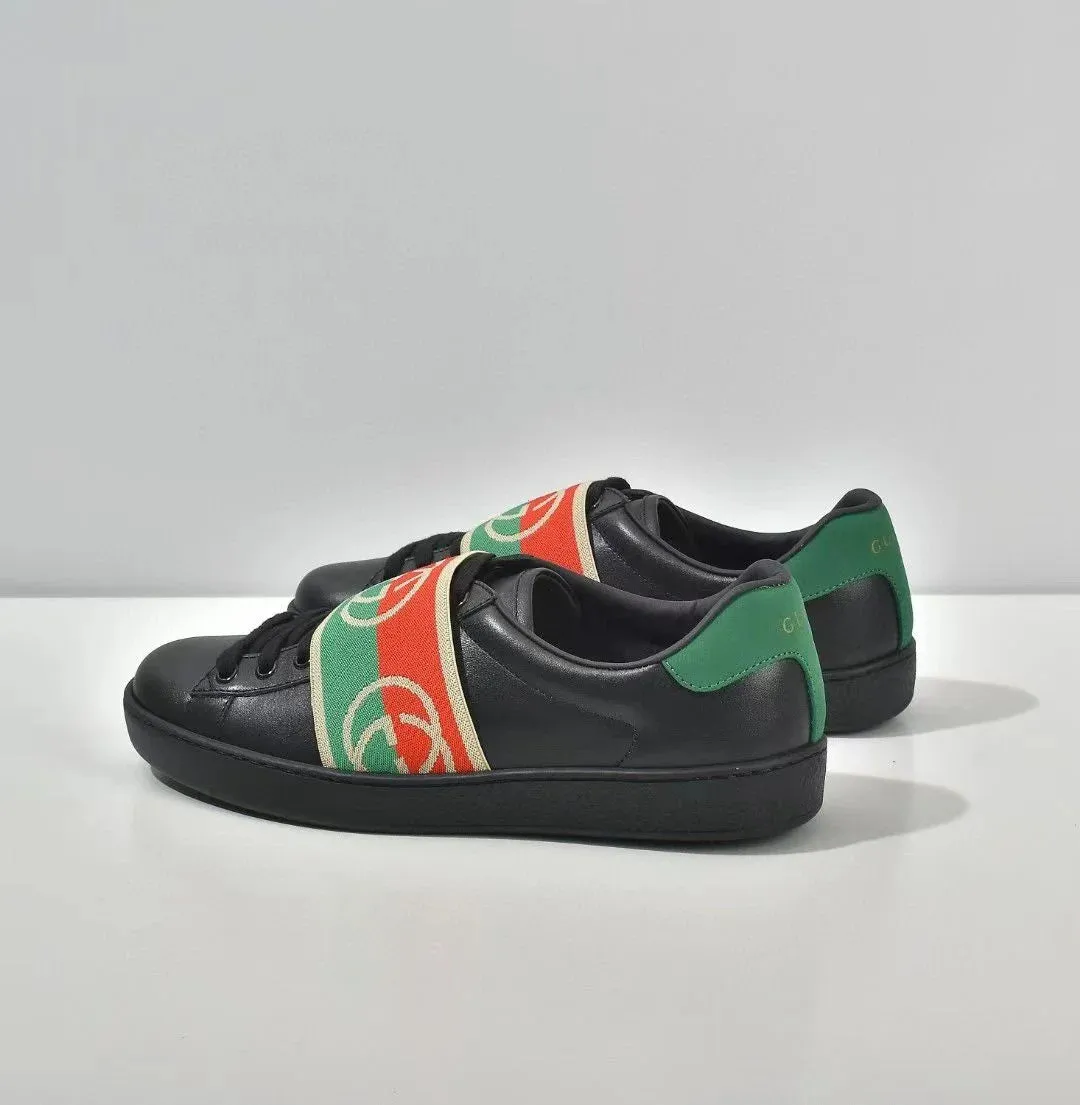 GUCCI ||  Ace Elastic Web Interlocking GG Black Sneaker
