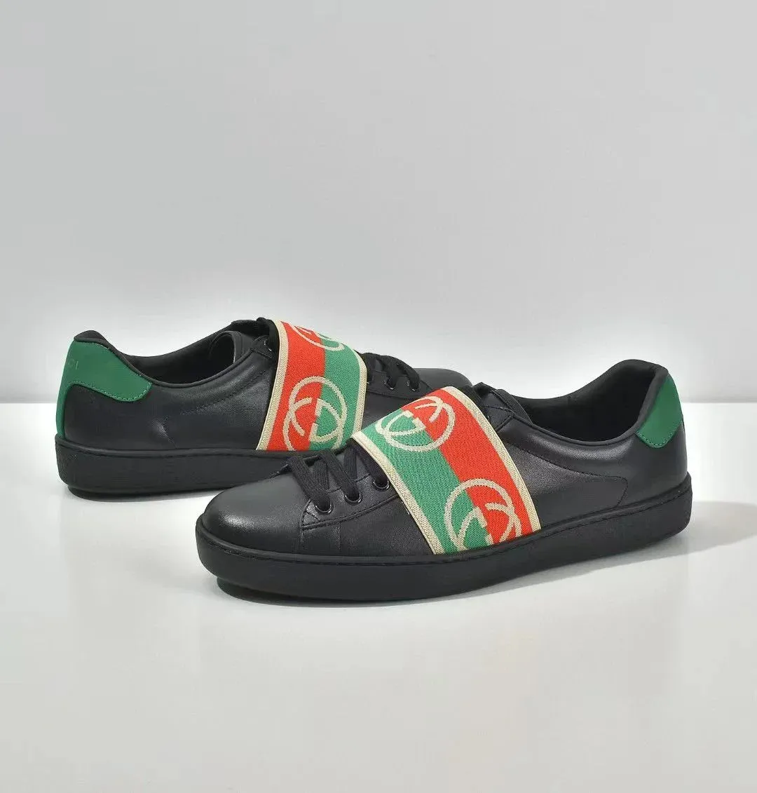 GUCCI ||  Ace Elastic Web Interlocking GG Black Sneaker