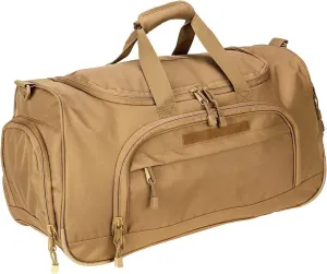 Gym Bag for Women & Men Tactical Duffle Military Weekender Work Out Lightweight Waterproof Sports Tote Shoe Pocket Tan