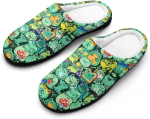 Halloween Slippers For Women Warm Cotton House Slippers Hard Sole Comfy Clog Slippers Slip-On Shoes Indoor Outdoor