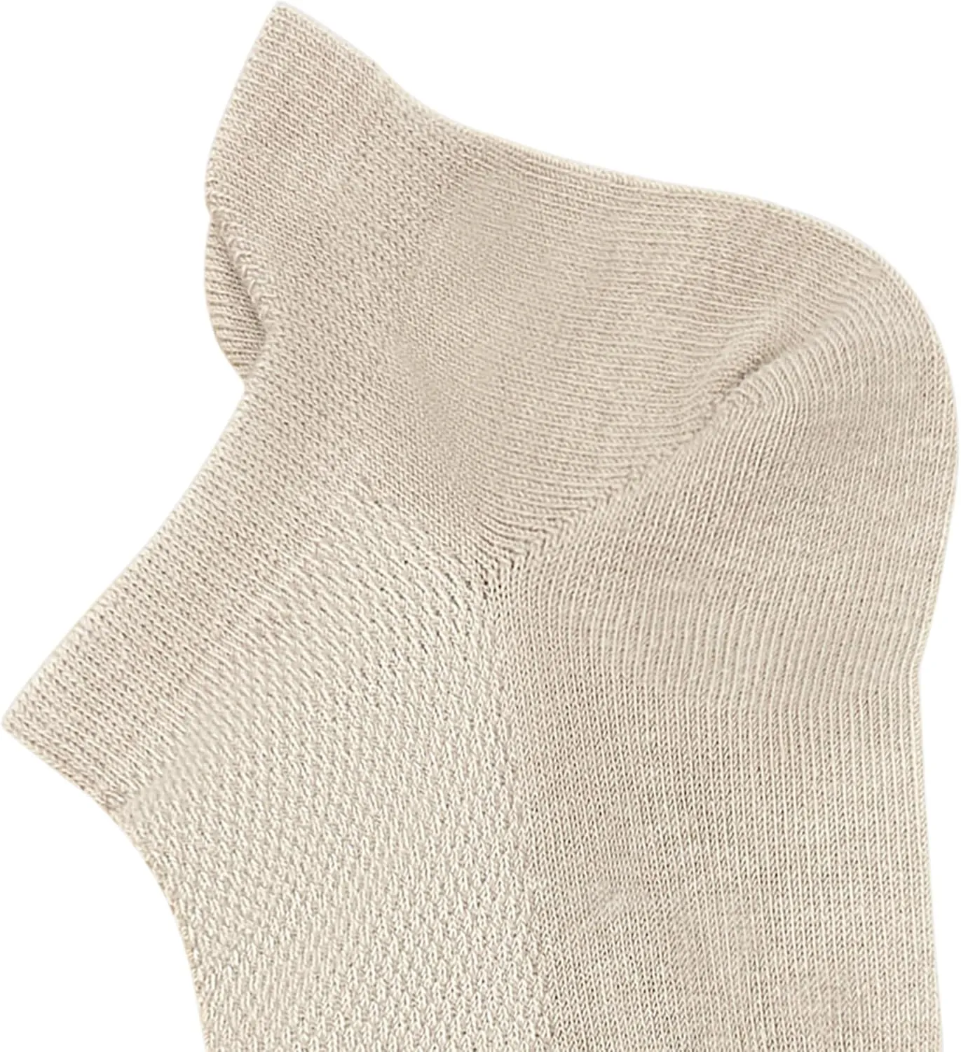 HaloYIYI Men's No Show Socks Beige Low Cut Mesh Breathable Cotton Comfortable Soft Tan Big & Tall With Tab, 10 Pairs