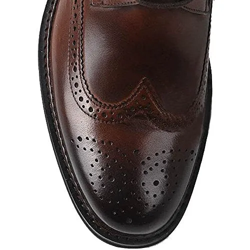 Handmade Brown Wingtip Brogue Ankle Dress Leather Boot