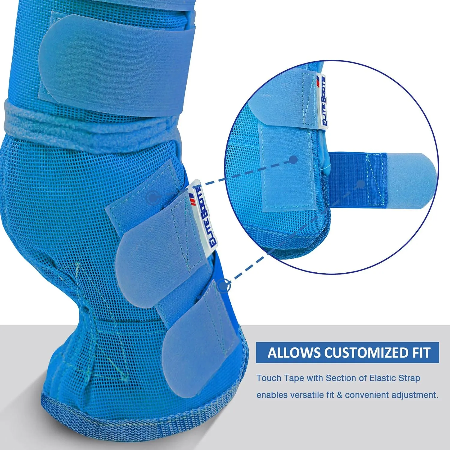 Harrison Howard Horse Fly Boots Perfect Contoured Fit Leg Guards Dense Mesh Boots with Ventilated Comfort Reliable Protection from Summer Elements Set of 4 Sky Blue XL
