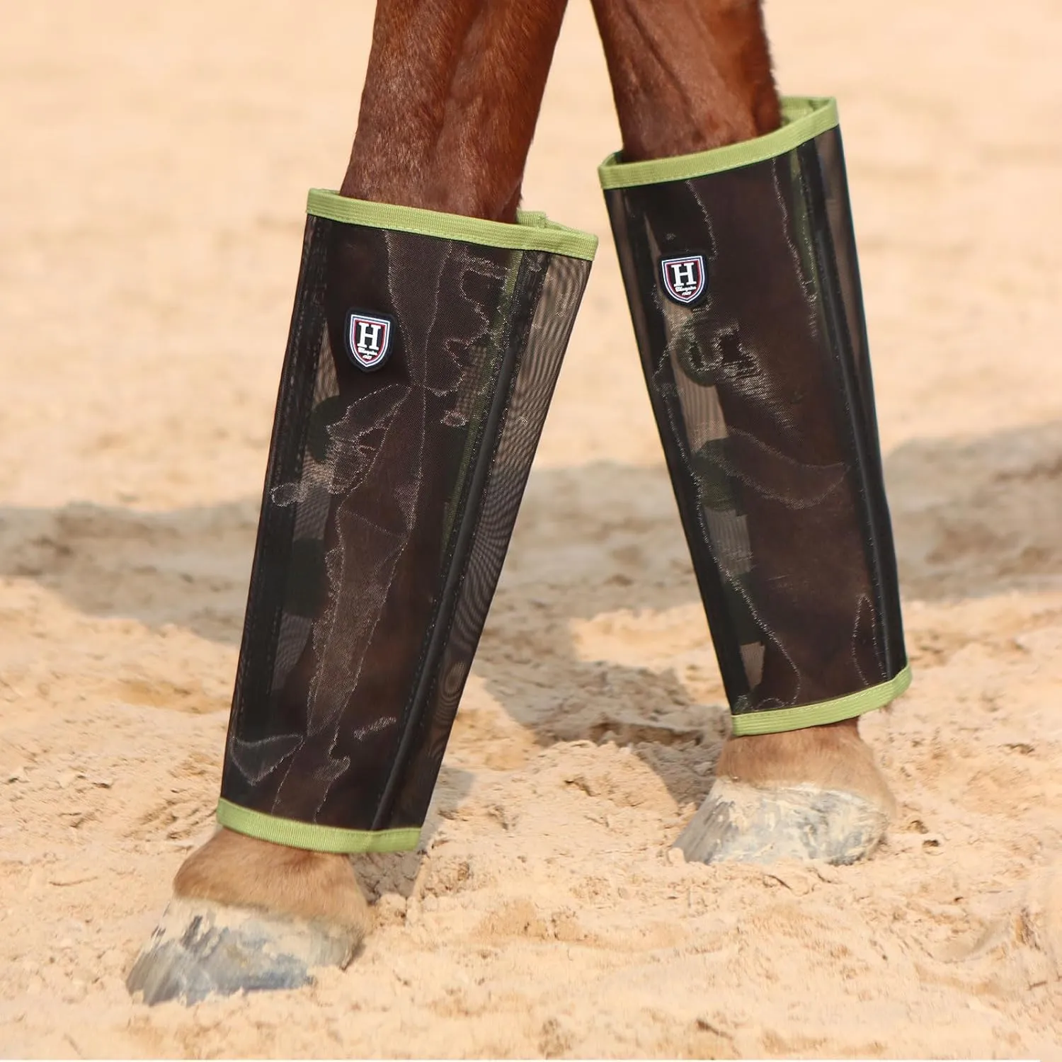 Harrison Howard Loose-Fitting Horse Fly Leggings Breathable, Tear-Resistant Fine Mesh Leg Guards Stay-on Comfortable Fly Boots (Set of 4)