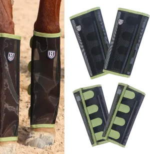 Harrison Howard Loose-Fitting Horse Fly Leggings Breathable, Tear-Resistant Fine Mesh Leg Guards Stay-on Comfortable Fly Boots (Set of 4)