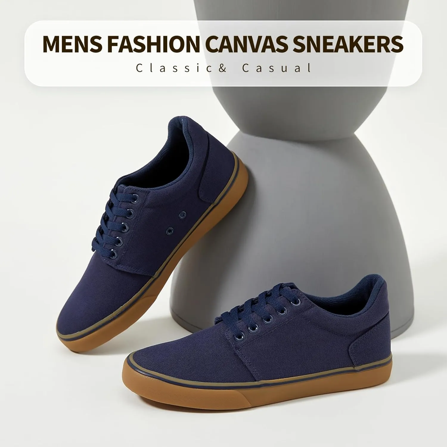 hash bubbie Mens Canvas Shoes Classic Men's Canvas Sneakers Low Top Tennis Shoes Lace up Comfortable Skate Casual Shoes