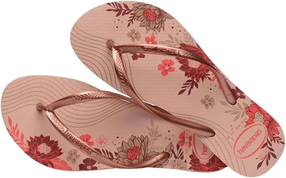 Havaianas Women's Slim Organic Flip Flop Sandals, Floral Design