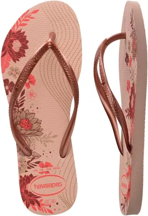 Havaianas Women's Slim Organic Flip Flop Sandals, Floral Design
